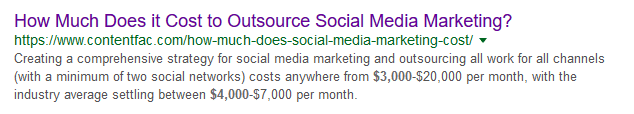 How much does it cost to outsource social media marketing?